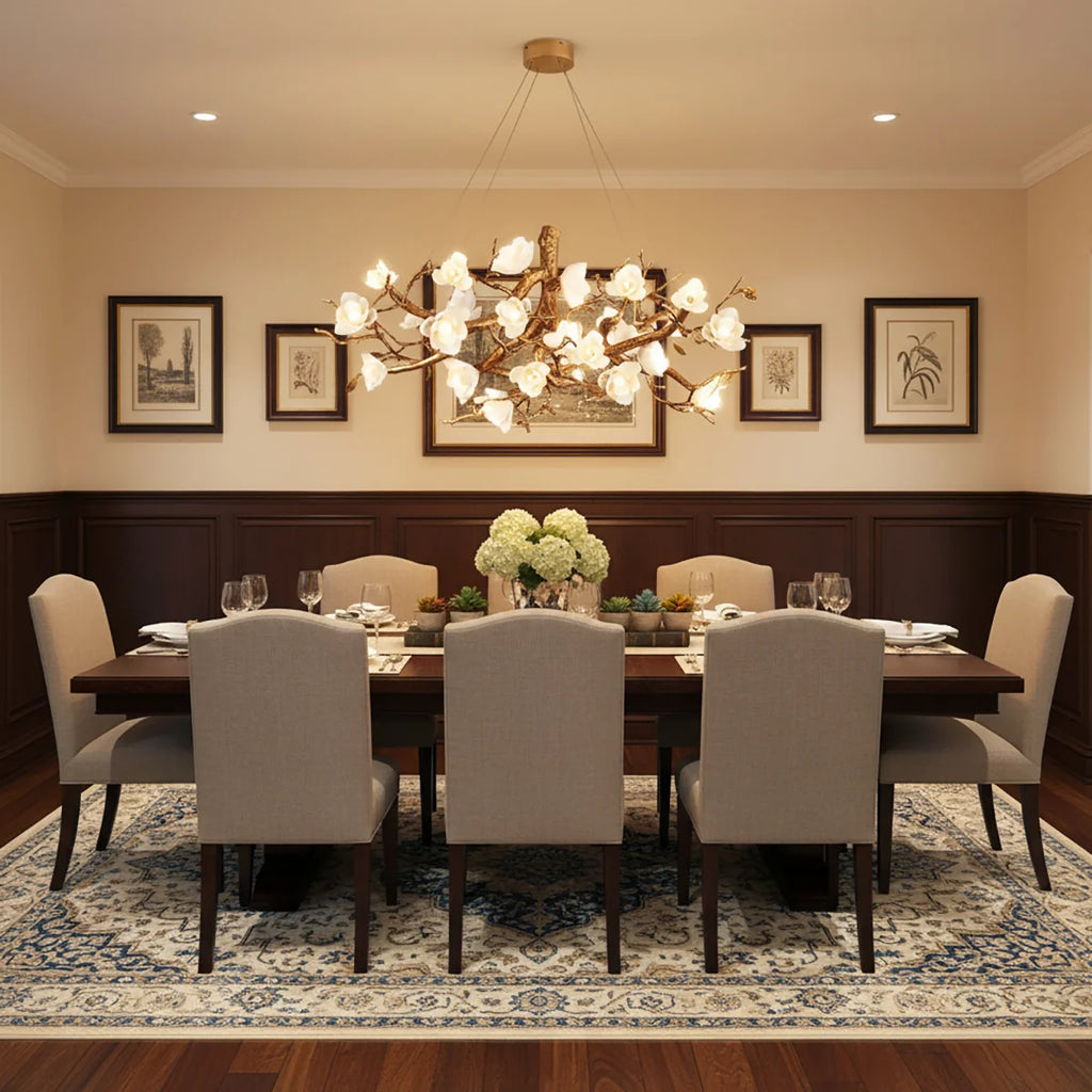 Flower Bloom Branch Brass Chandelier