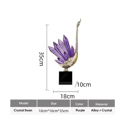 Affordable Luxury Crystal Swan High-End Home Decor For Foyer